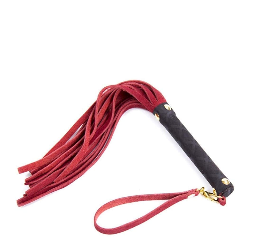 Flogger de gamuza rojo