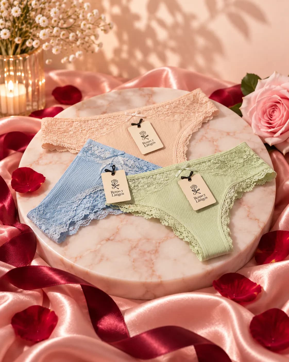 Pack 3 colaless DINA Rose